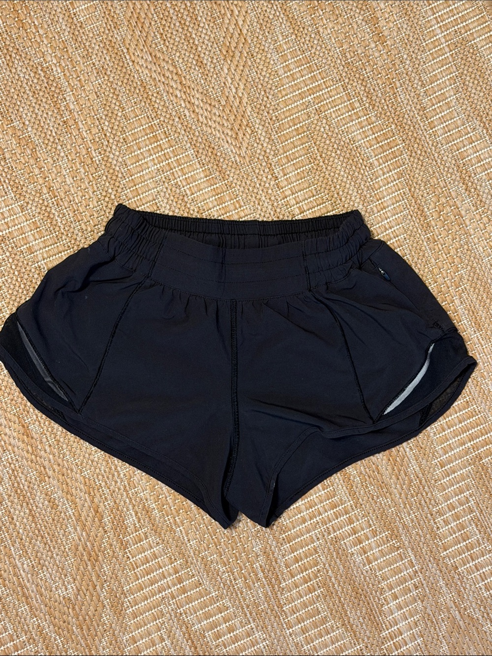 🍋lululemon athletica 2.5  Black Women's Athletic Shorts with Reflective Trim